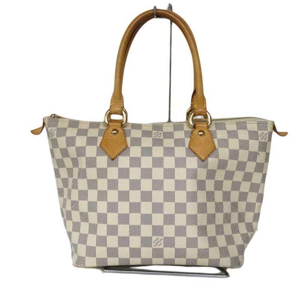 LOUIS VUITTON Saleya Damier Azur White Canvas Tote Bag White Shoulder